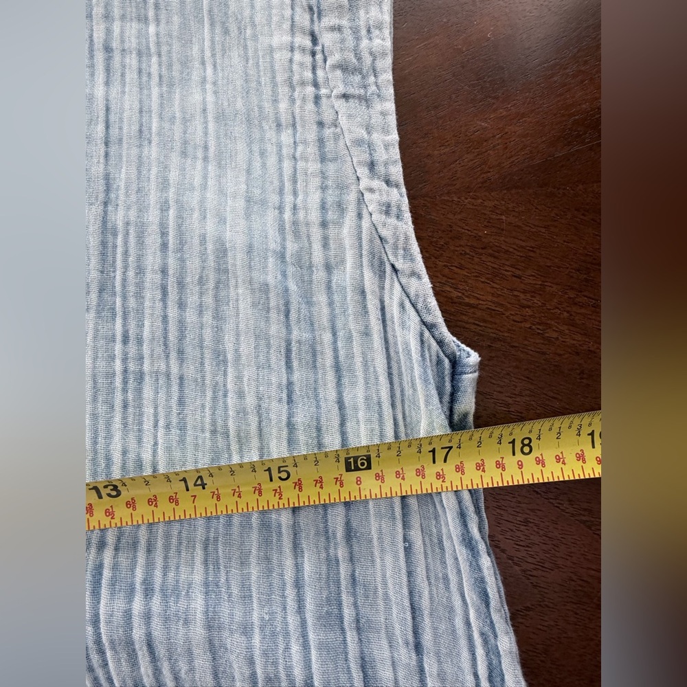 FAHERTY Dream Cotton Gauze Costa Dress Lin-Light Indigo Wash M - Picture 5 of 6